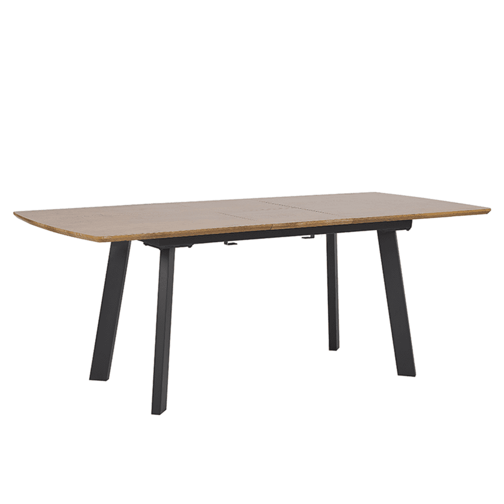 Beliani Rozkladací jedálenský stôl 160/200 x 90 cm tmavé drevo s čiernou SALVADOR